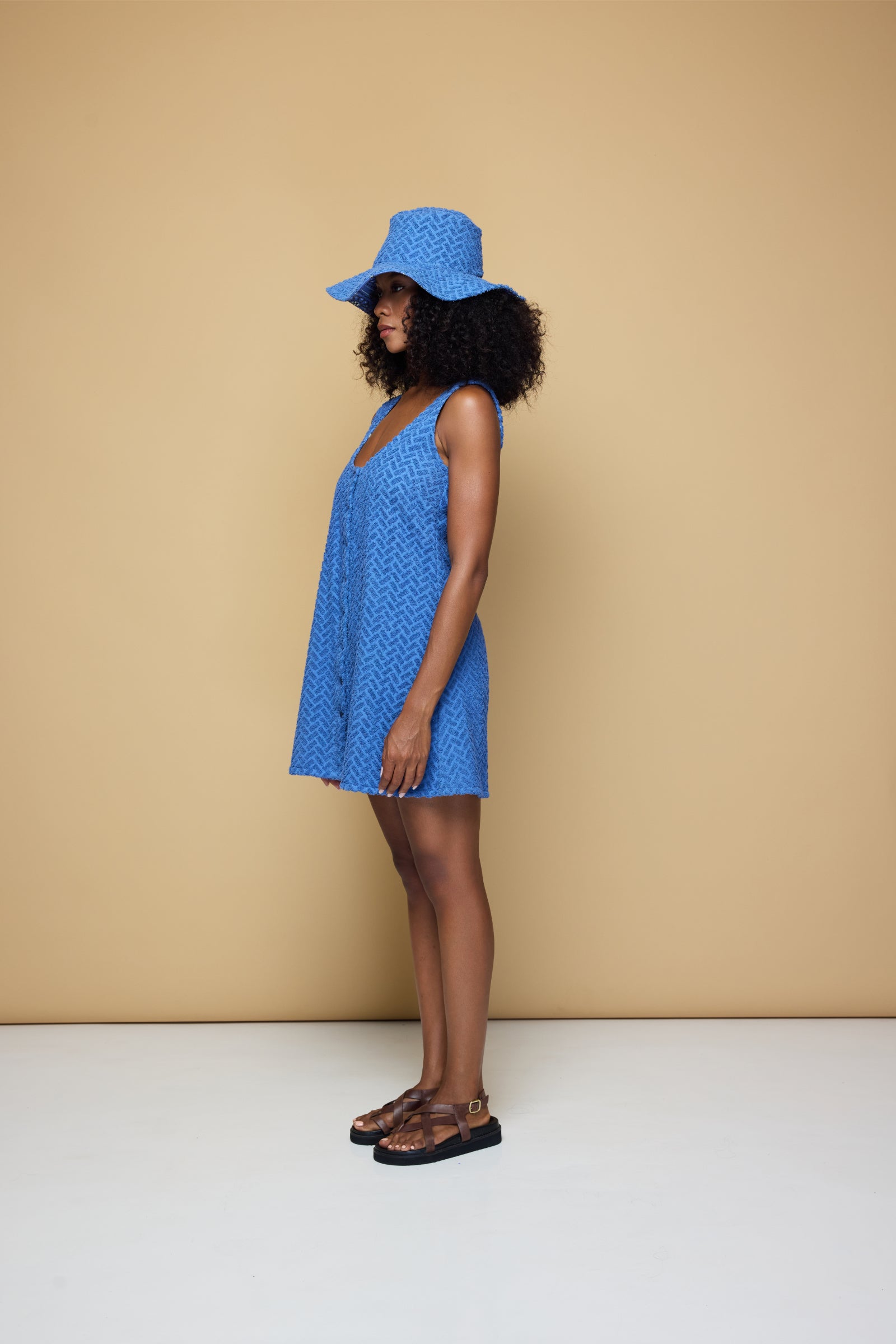 TERRINGBONE/BANDANA SUN HAT - CLOUD BLUE