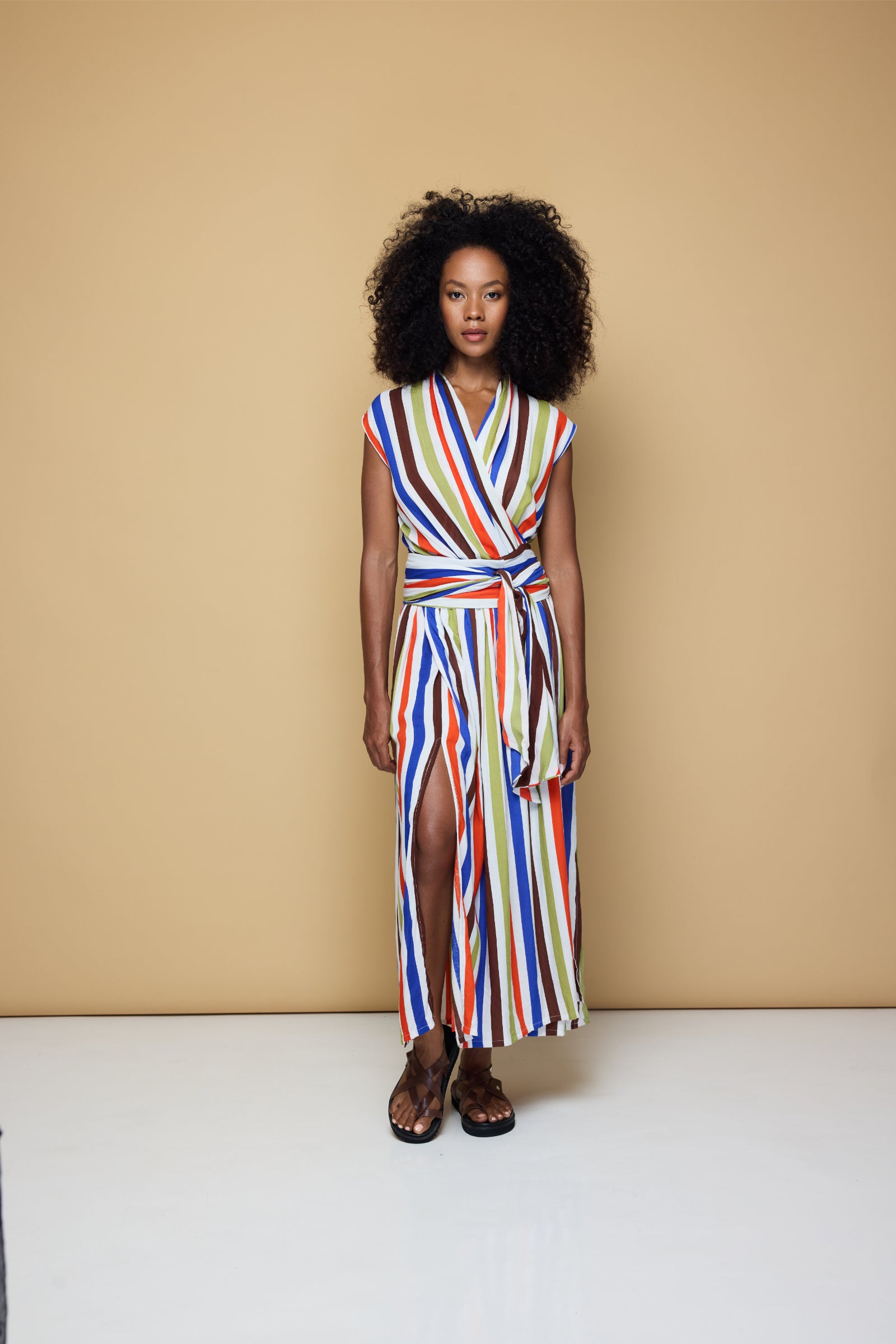 THE POINT DRESS MAXI- COOLIO STRIPE