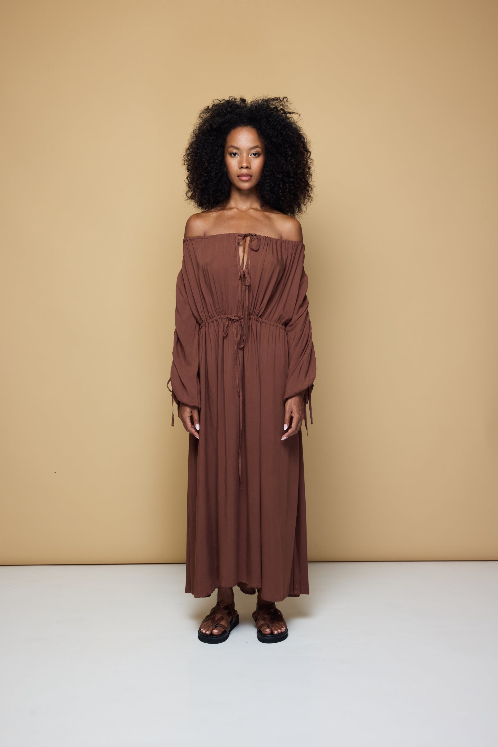 SALT AND SEA MAXI BEACH DRESS - CHOCOLATE