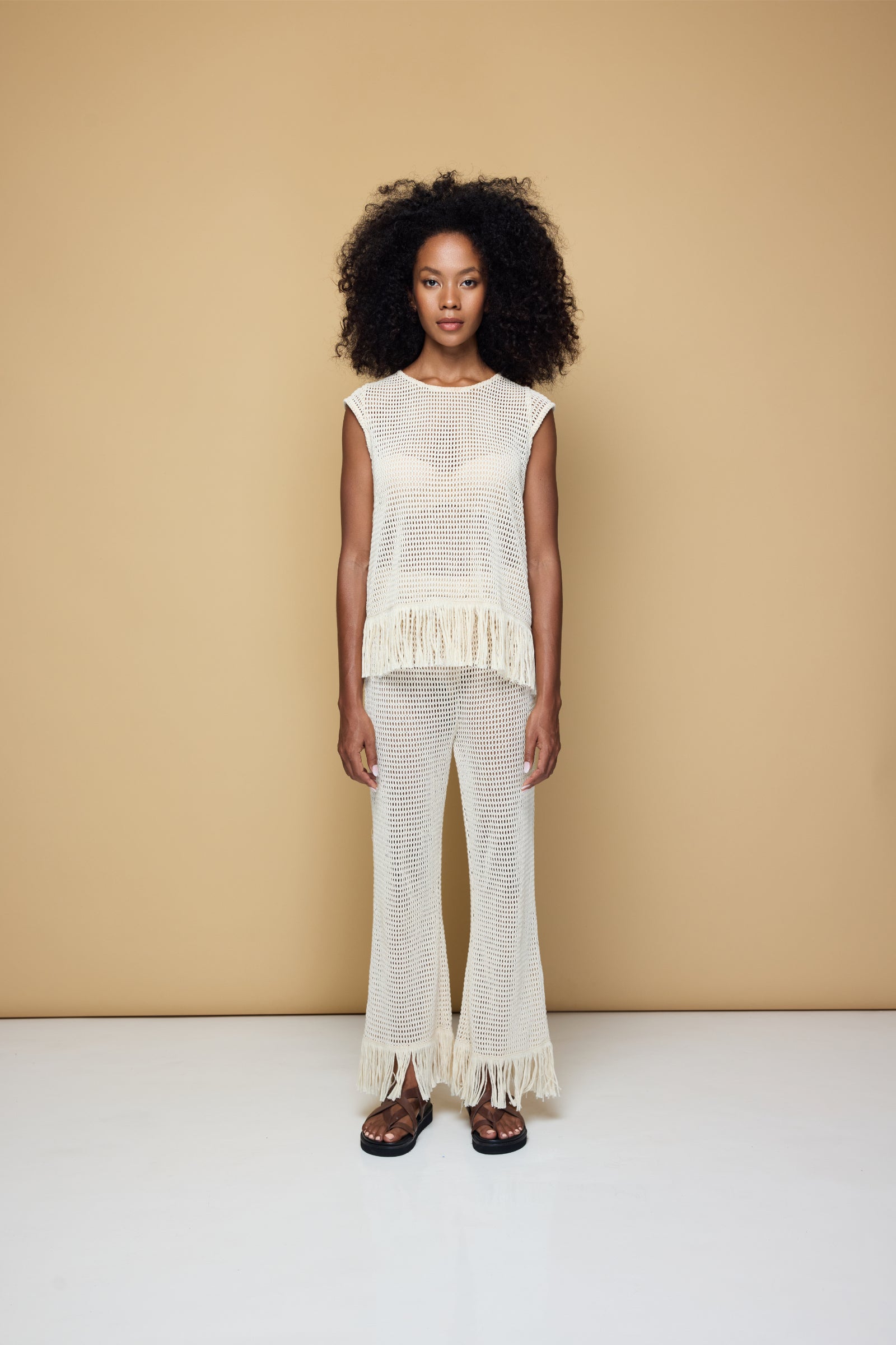 THE ERIKA KNITTED TOP - SOFT LATTE CREAM