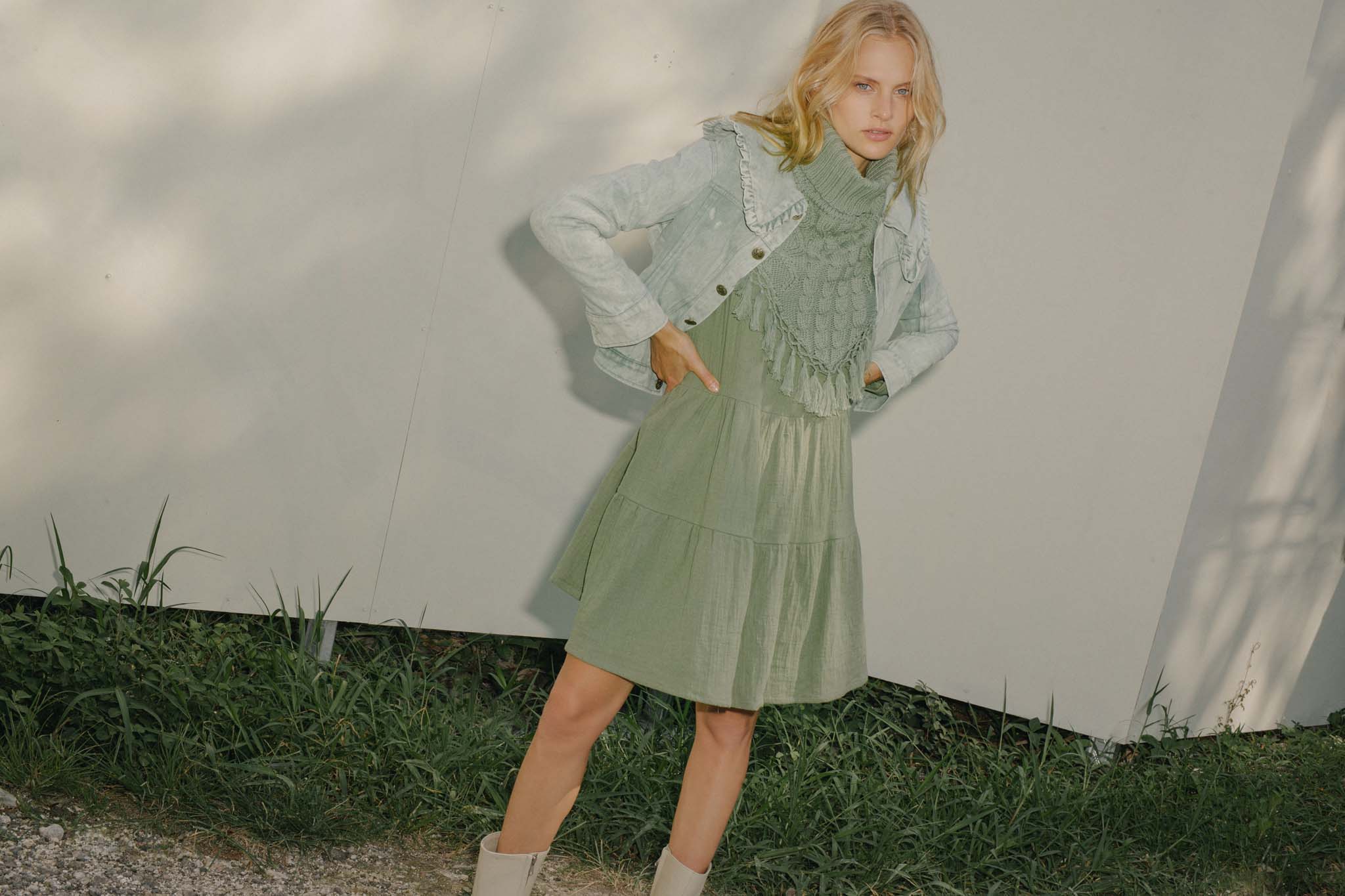 THE ELLIS DENIM JACKET - STONE WASHED GREEN