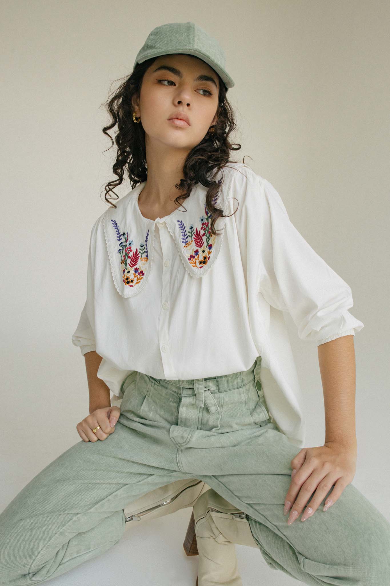 THE PERRY LONG PANTS - STONE WASHED GREEN