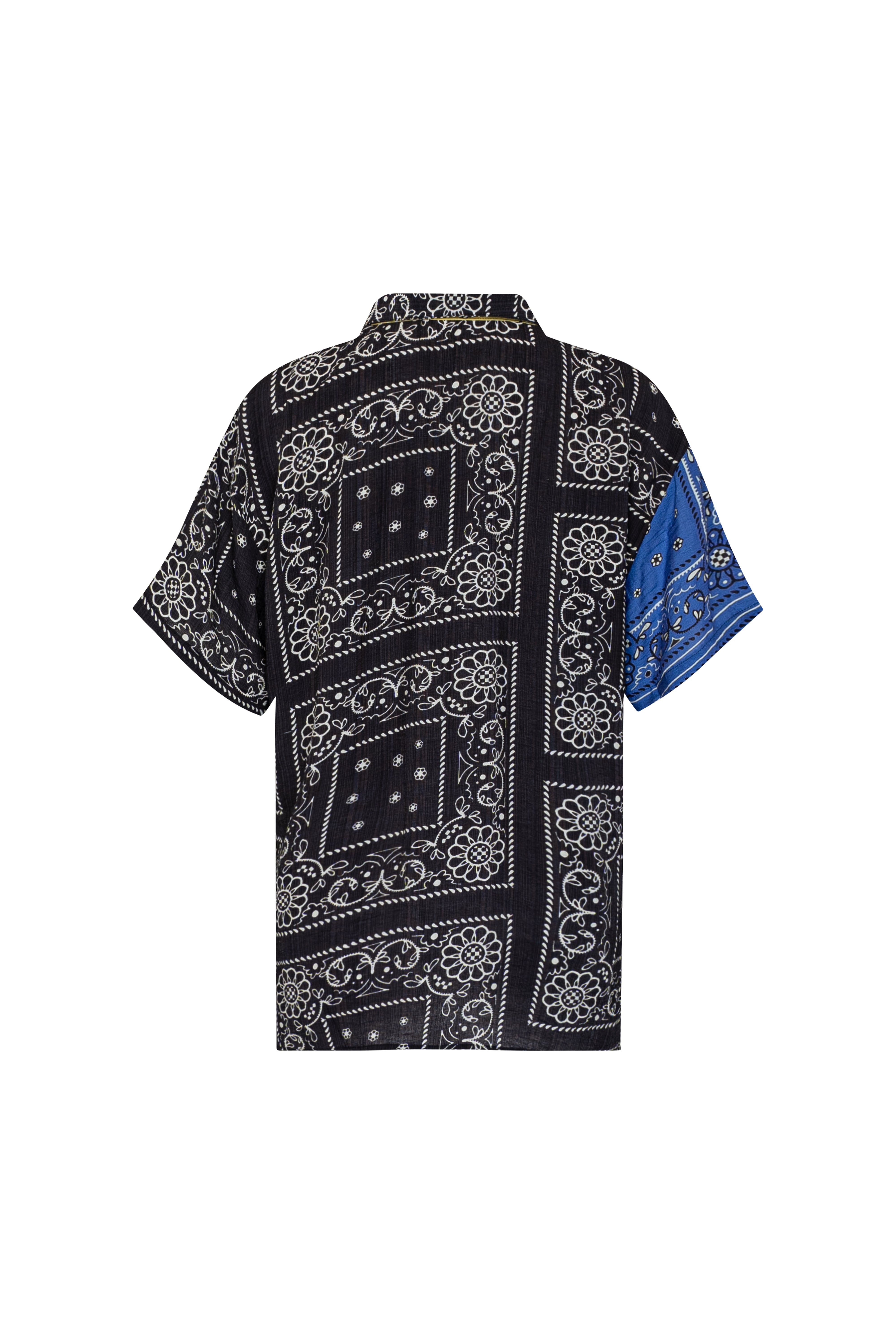 PATCHWORK SALLY SHIRT - PATCHWORK BANDANA STATE  PRINT  BLUE/BLACK/LIME