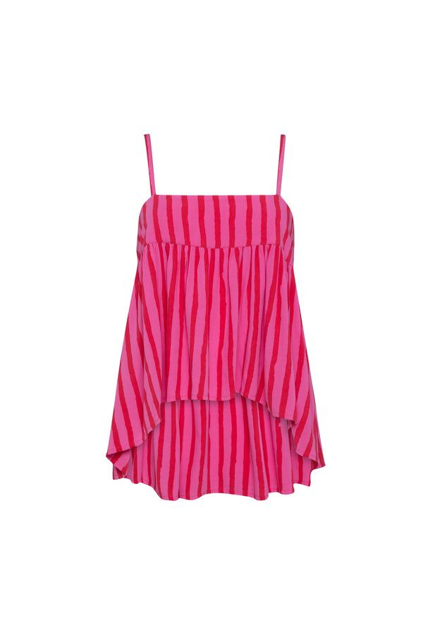 THE HOLIDAY TOP - PINK/RED FILM STRIPE