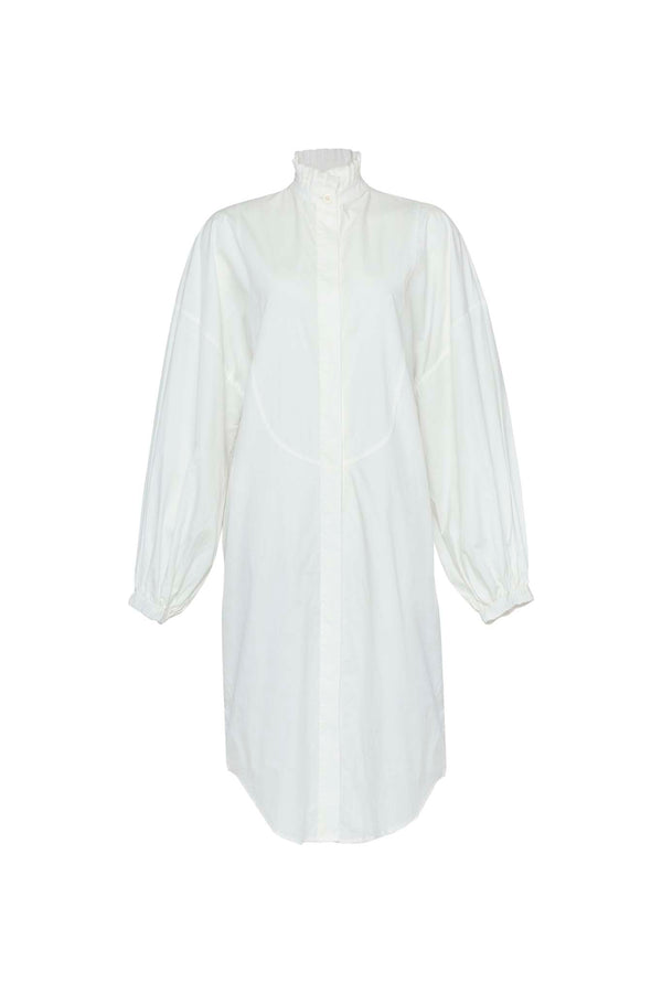THE TUXEDO LONG SHIRT/DRESS - OFF WHITE