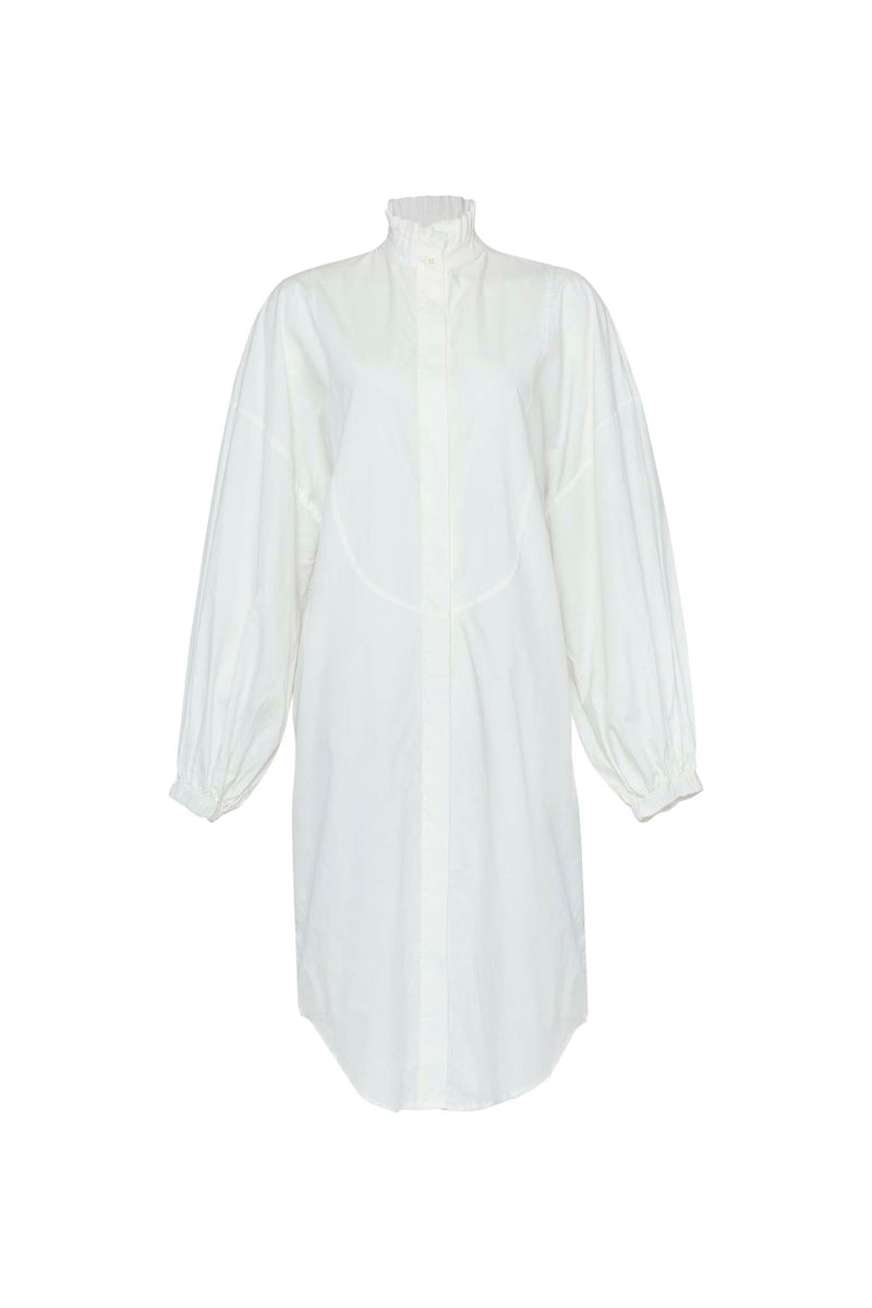 THE TUXEDO LONG SHIRT/DRESS - OFF WHITE